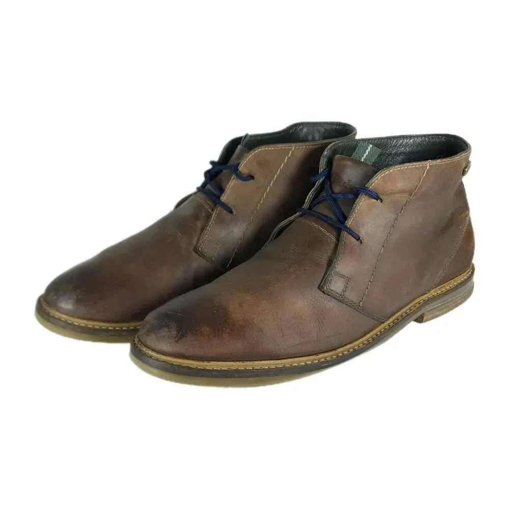 Barbour Men's Readhead US10? Brown Leather Lace Up Ankle Chukka Boot Shoes